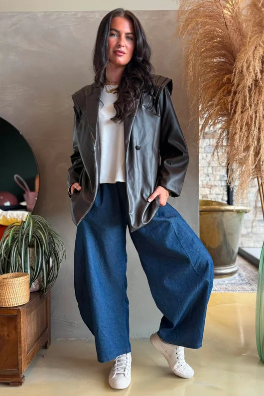 Benatar Pleat Shoulder Jacket Coffee Bean